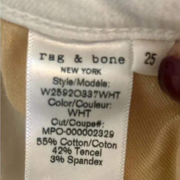 rag & bone Dre Capri Jeans in White Women’s Size 25 - Picture 9 of 11